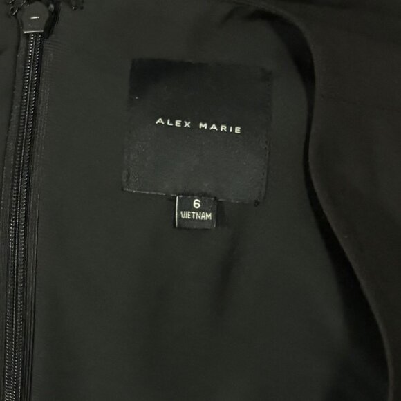 Alex Marie Womens Black Sleeveless Wrap Style Midi Dress With Ring Detail Size 6 - Picture 6 of 7